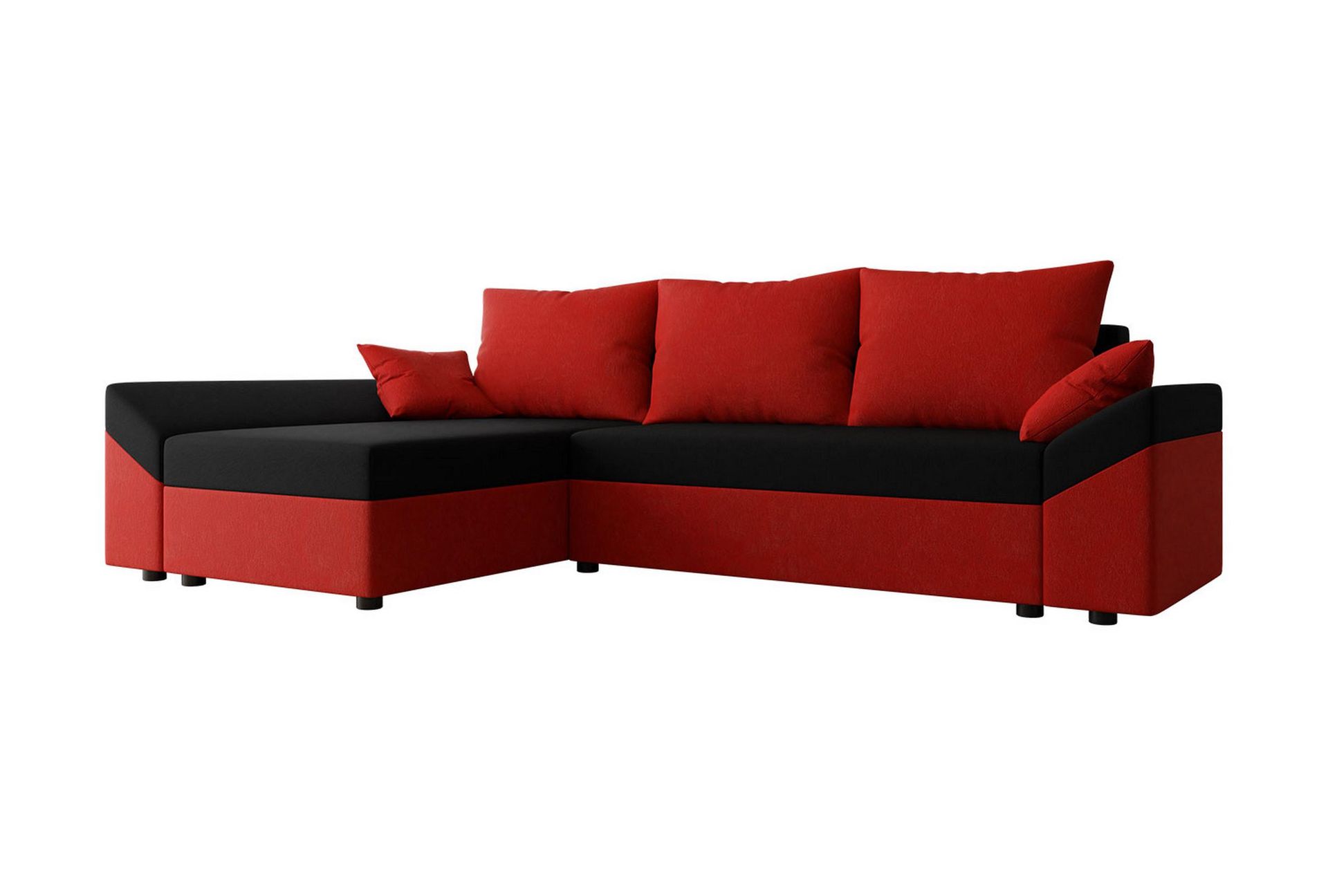 Ovadia 5-seters Sovesofa - Rød / Svart - Møbler - Sofaer - Sovesofaer