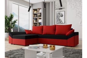 Ovadia 5-seters Sovesofa - Rød / Svart - Møbler - Sofaer - Sovesofaer