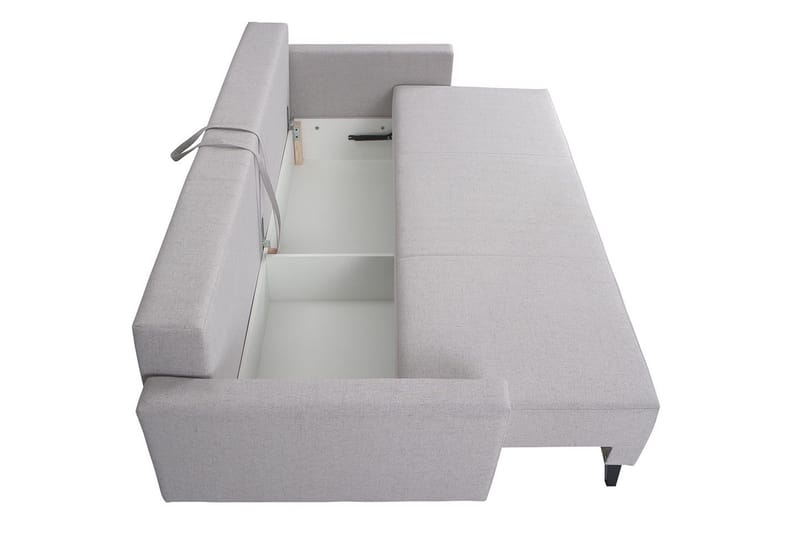 Oviedo 3-seter Sovesofa med Oppbevaring 95x215 cm i Stoff - Grå - Møbler - Sofaer - Sovesofaer
