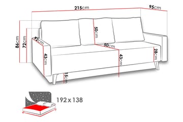 Oviedo Sofa 95x215 cm - Grå - Møbler - Sofaer - Sovesofaer
