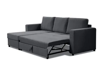 Paris Sovesofa 3-seter med Divan Vendbar - Grå - Møbler - Sofaer - Sovesofaer