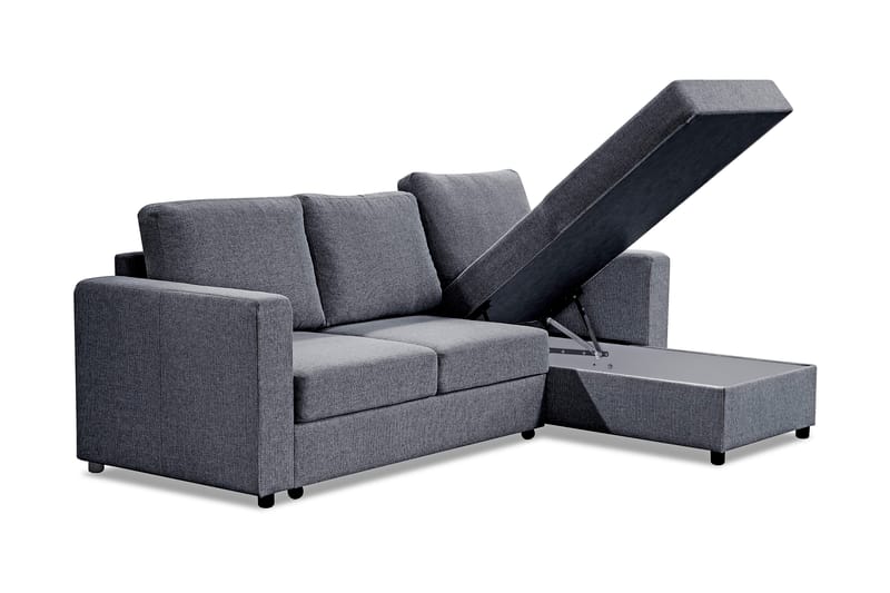 Paris Sovesofa 3-seter med Divan Vendbar - Grå - Møbler - Sofaer - Sovesofaer