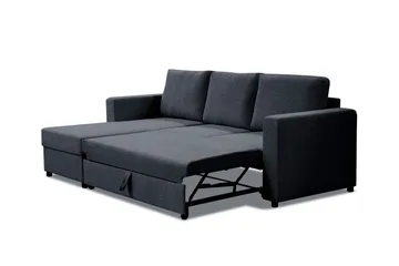 Paris Sovesofa 3-seter med Divan Vendbar - Mørkegrå - Møbler - Sofaer - Sovesofaer