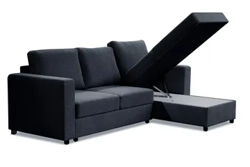 Paris Sovesofa 3-seter med Divan Vendbar - Mørkegrå - Møbler - Sofaer - Sovesofaer