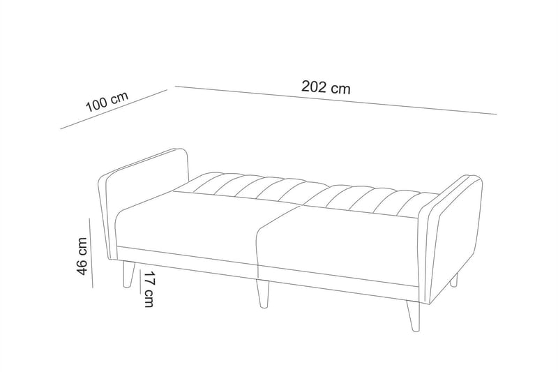 Pattyn Sovesofa 3-seter - Grå - Sovesofaer - 3 seters sovesofa