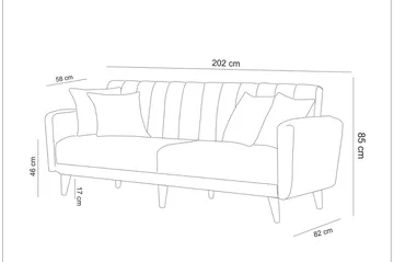Pattyn Sovesofa 3-seter - Mørkegrå - Møbler - Sofaer - Sovesofaer
