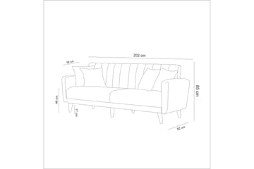 Pattyn Sovesofa i Stoff med Trebein - Blå - Møbler - Sofaer - Sovesofaer