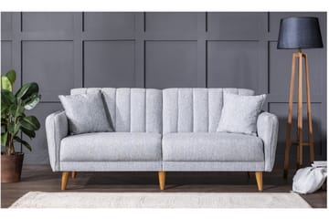 Pattyn Sovesofa i Stoff med Trebein - Grå - Møbler - Sofaer - Sovesofaer