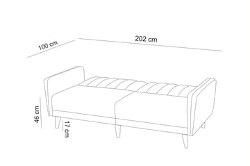 Pattyn Sovesofa i Stoff med Trebein - Grå - Møbler - Sofaer - Sovesofaer