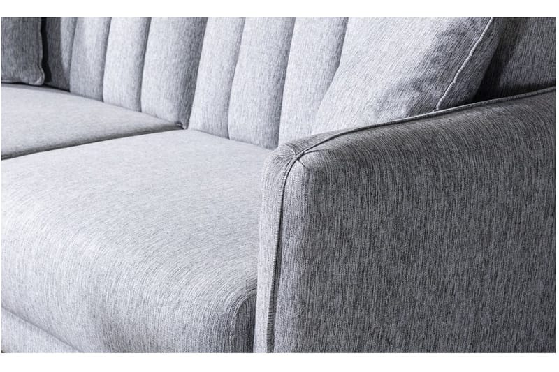 Pattyn Sovesofa i Stoff med Trebein - Grå - Møbler - Sofaer - Sovesofaer
