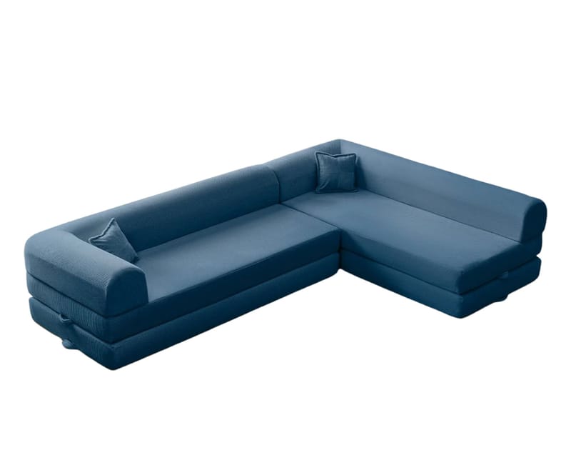 Pento L-formet Hjørnesovesofa 190x280 cm i Stoff, Blå