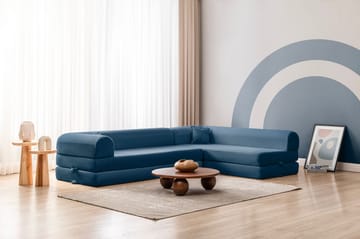 Pento L-formet Hjørnesovesofa 190x280 cm i Stoff - Blå - Møbler - Sofaer - Sovesofaer