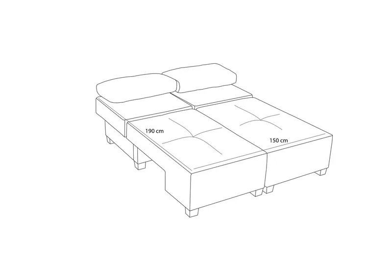 Perenna 3-seters Sovesofa - Antrasitt - Møbler - Sofaer - Sovesofaer