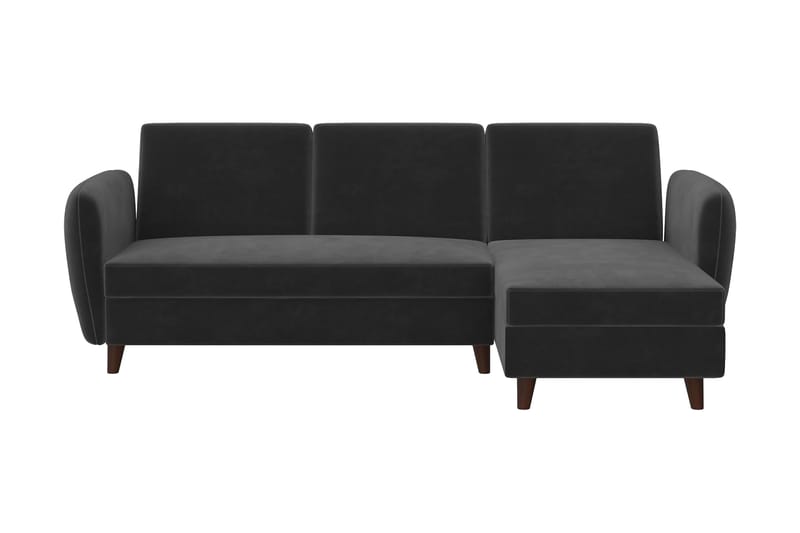 Perry 3-sits Divansovesofa Justerbar Fløyel/Grå/Tre - Novogratz - Møbler - Sofaer - Sovesofaer