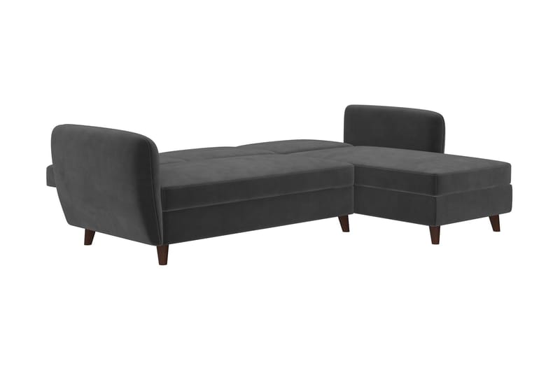 Perry 3-sits Divansovesofa Justerbar Fløyel/Grå/Tre - Novogratz - Møbler - Sofaer - Sovesofaer