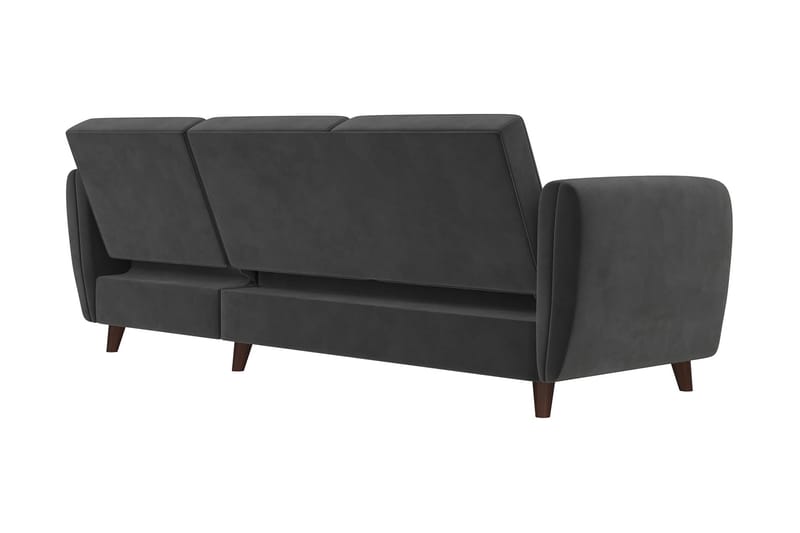 Perry 3-sits Divansovesofa Justerbar Fløyel/Grå/Tre - Novogratz - Møbler - Sofaer - Sovesofaer