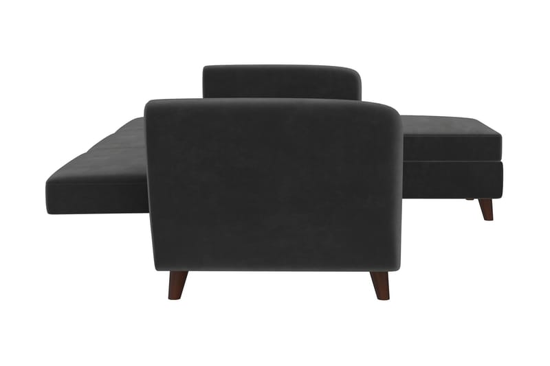 Perry 3-sits Divansovesofa Justerbar Fløyel/Grå/Tre - Novogratz - Møbler - Sofaer - Sovesofaer