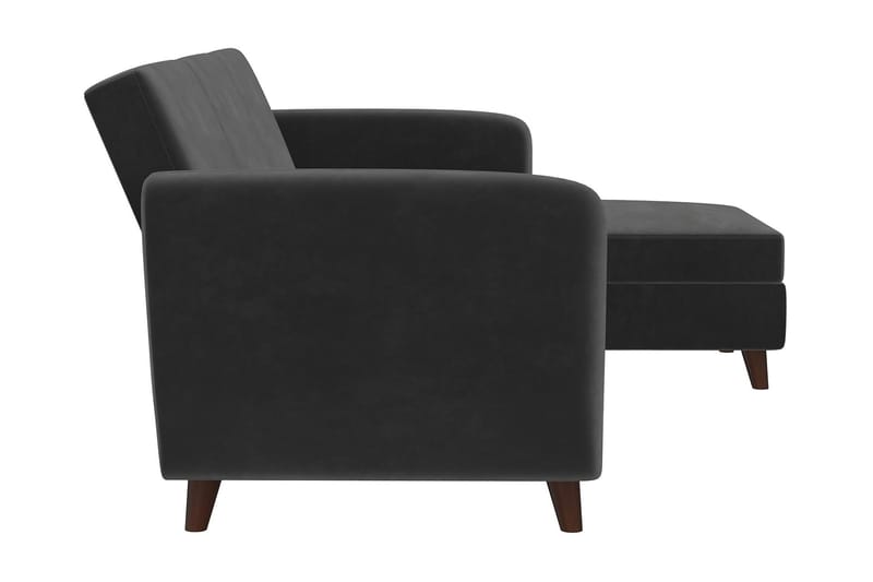 Perry 3-sits Divansovesofa Justerbar Fløyel/Grå/Tre - Novogratz - Møbler - Sofaer - Sovesofaer