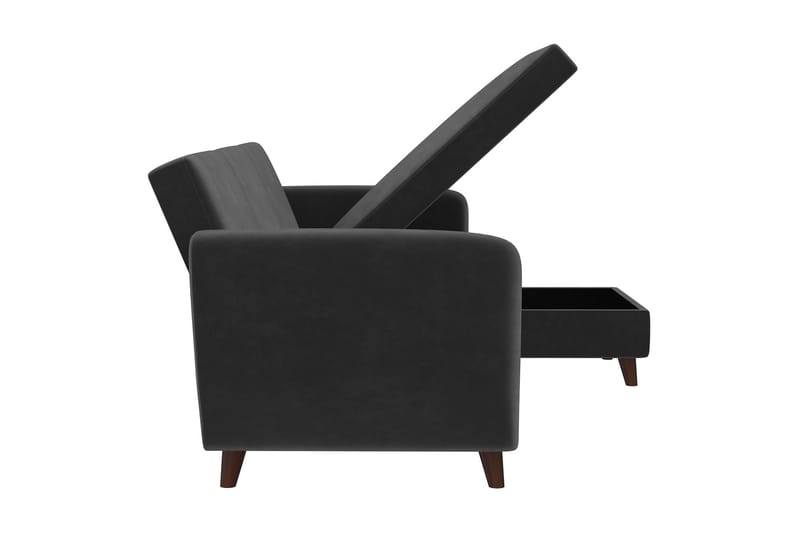 Perry 3-sits Divansovesofa Justerbar Fløyel/Grå/Tre - Novogratz - Møbler - Sofaer - Sovesofaer