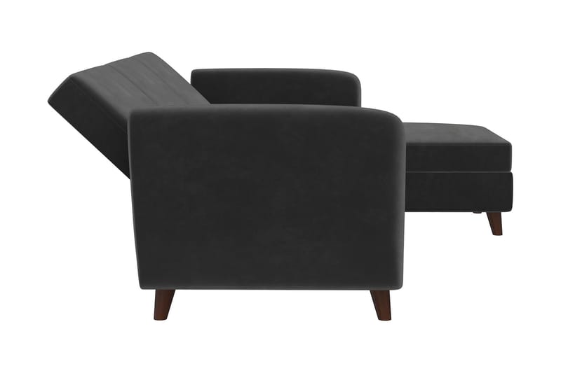 Perry 3-sits Divansovesofa Justerbar Fløyel/Grå/Tre - Novogratz - Møbler - Sofaer - Sovesofaer