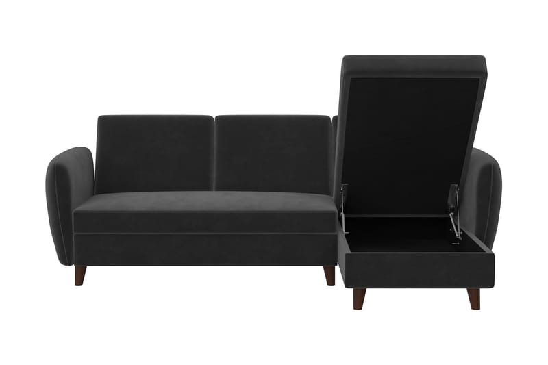 Perry 3-sits Divansovesofa Justerbar Fløyel/Grå/Tre - Novogratz - Møbler - Sofaer - Sovesofaer