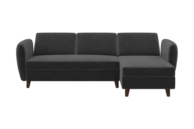 Perry 3-sits Divansovesofa Justerbar Fløyel/Grå/Tre - Novogratz - Møbler - Sofaer - Sovesofaer