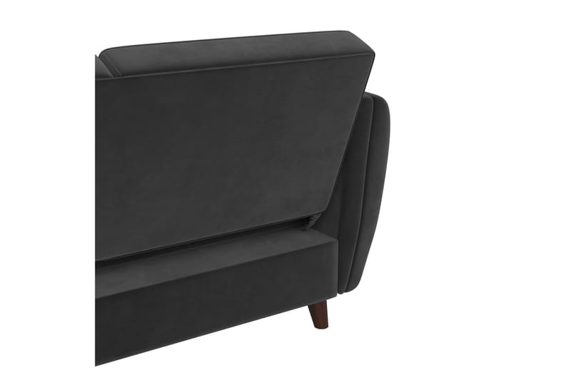Perry 3-sits Divansovesofa Justerbar Fløyel/Grå/Tre - Novogratz - Møbler - Sofaer - Sovesofaer