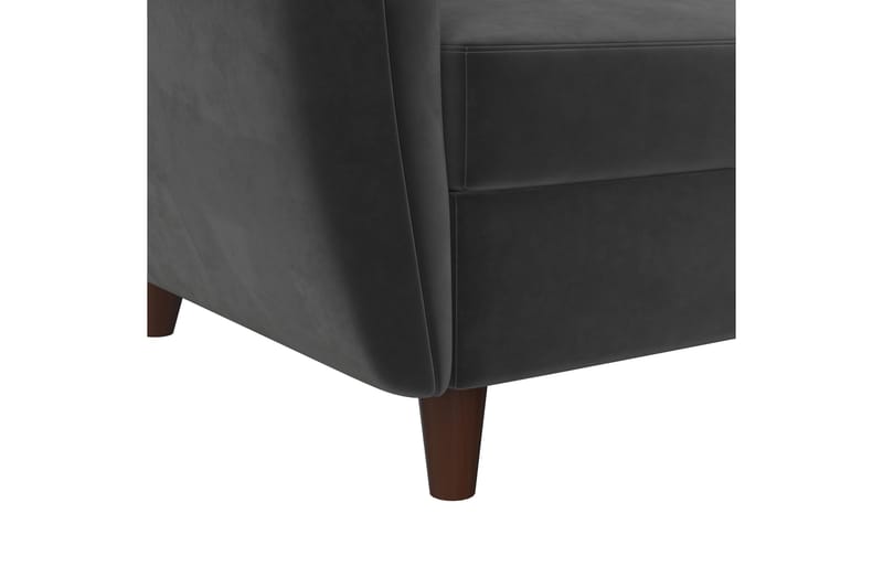 Perry 3-sits Divansovesofa Justerbar Fløyel/Grå/Tre - Novogratz - Møbler - Sofaer - Sovesofaer