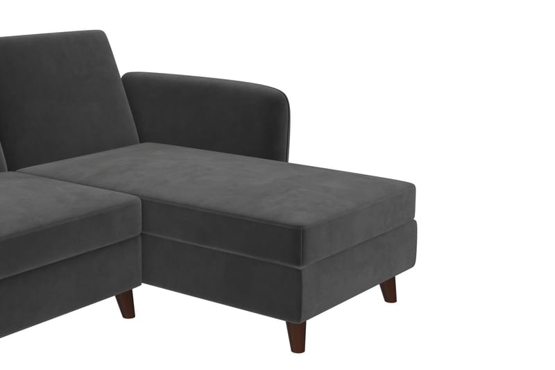 Perry 3-sits Divansovesofa Justerbar Fløyel/Grå/Tre - Novogratz - Møbler - Sofaer - Sovesofaer