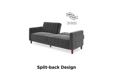 Pin Tufted 2-seters Sovesofa Fløyel/Grå - Dorel Home - Møbler - Sofaer - Sovesofaer