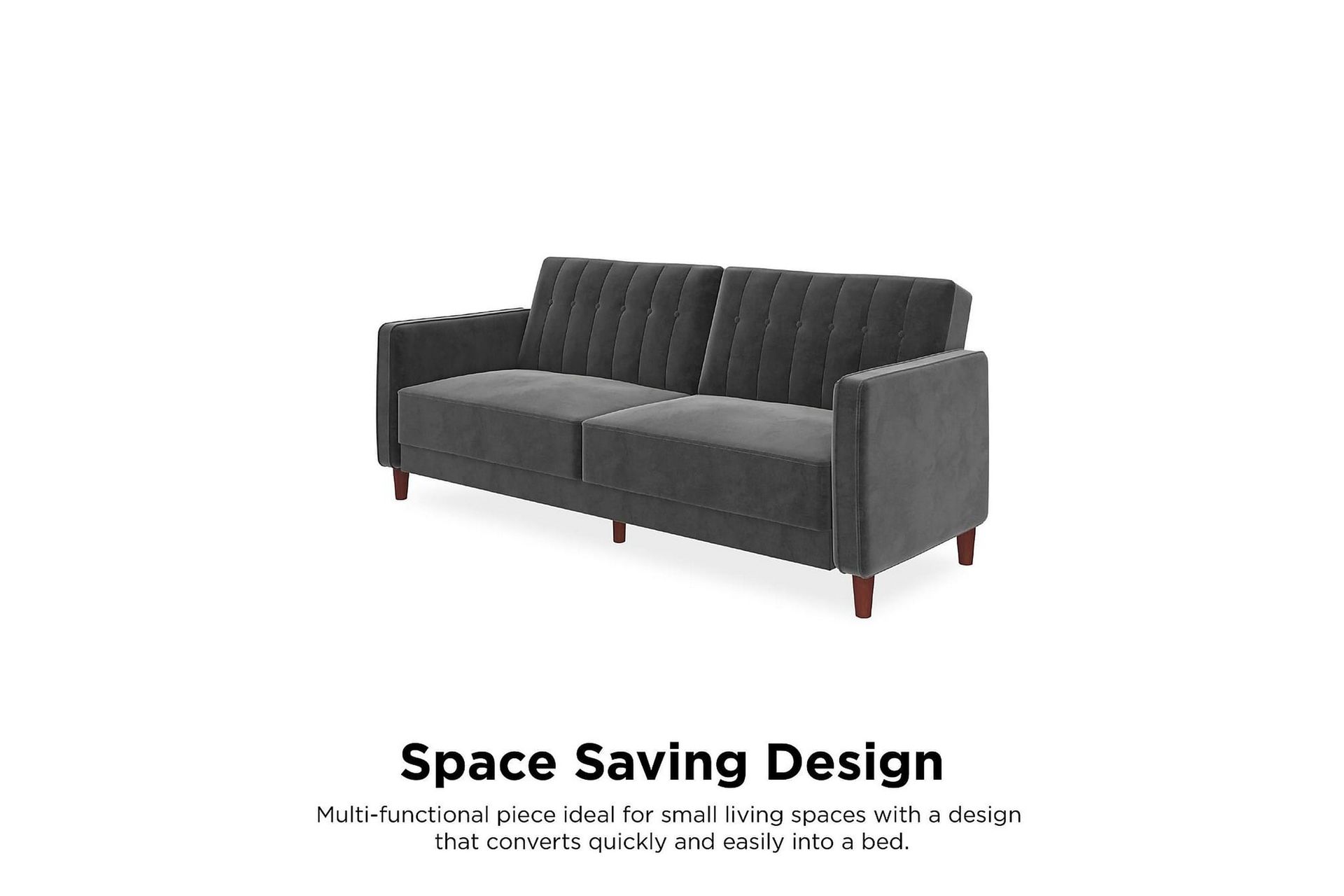 Pin Tufted 2-seters Sovesofa Fløyel/Grå - Dorel Home - Møbler - Sofaer - Sovesofaer