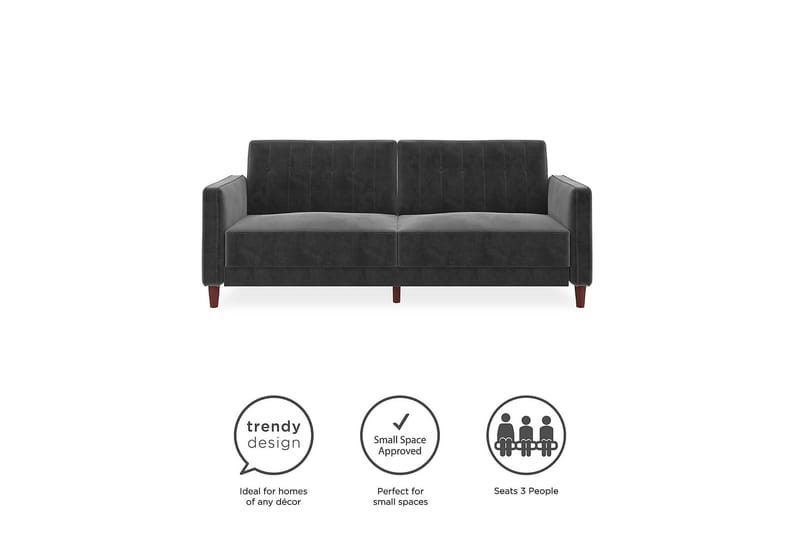 Pin Tufted 2-seters Sovesofa Fløyel/Grå - Dorel Home - Møbler - Sofaer - Sovesofaer