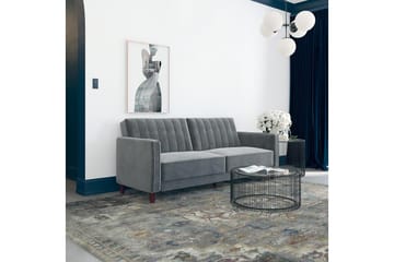 Pin Tufted 2-seters Sovesofa Fløyel/Grå - Dorel Home - Møbler - Sofaer - Sovesofaer