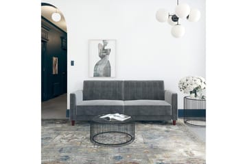 Pin Tufted 2-seters Sovesofa Fløyel/Grå - Dorel Home - Møbler - Sofaer - Sovesofaer