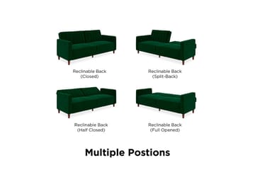Pin Tufted 2-seters Sovesofa Fløyel/Grønn - Dorel Home - Møbler - Sofaer - Sovesofaer