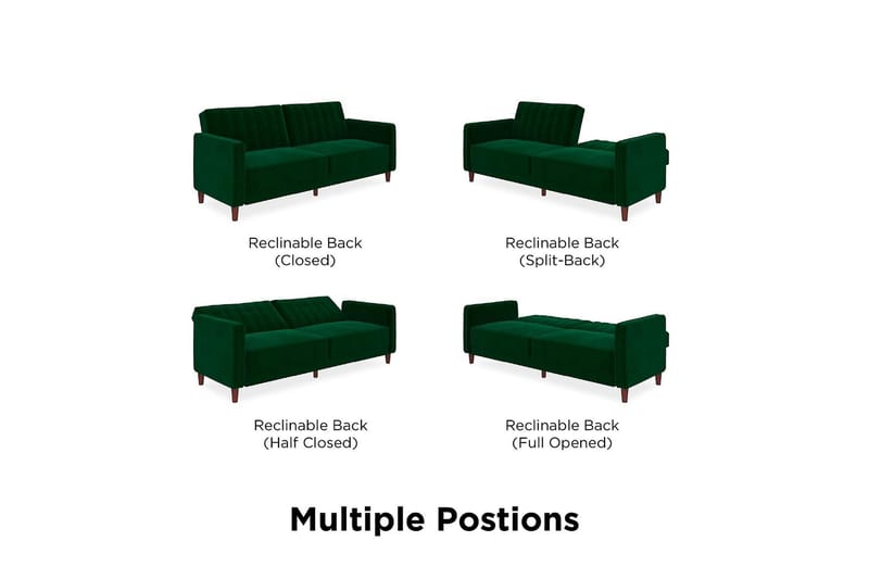 Pin Tufted 2-seters Sovesofa Fløyel/Grønn - Dorel Home - Møbler - Sofaer - Sovesofaer