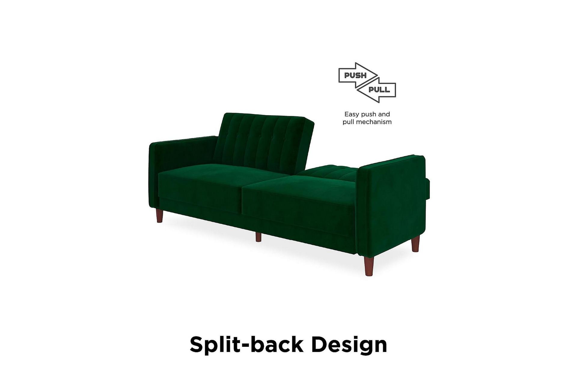 Pin Tufted 2-seters Sovesofa Fløyel/Grønn - Dorel Home - Møbler - Sofaer - Sovesofaer