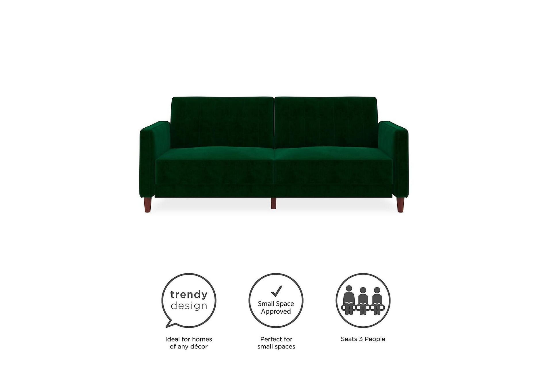 Pin Tufted 2-seters Sovesofa Fløyel/Grønn - Dorel Home - Møbler - Sofaer - Sovesofaer