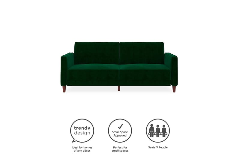 Pin Tufted 2-seters Sovesofa Fløyel/Grønn - Dorel Home - Møbler - Sofaer - Sovesofaer