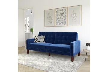 Porter 2-seters Sovesofa Fløyel/Blå - Dorel Home - Møbler - Sofaer - Sovesofaer - 2 seters sovesofa