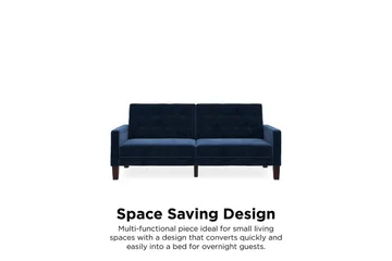 Porter 2-seters Sovesofa Fløyel/Blå - Dorel Home - Møbler - Sofaer - Sovesofaer - 2 seters sovesofa