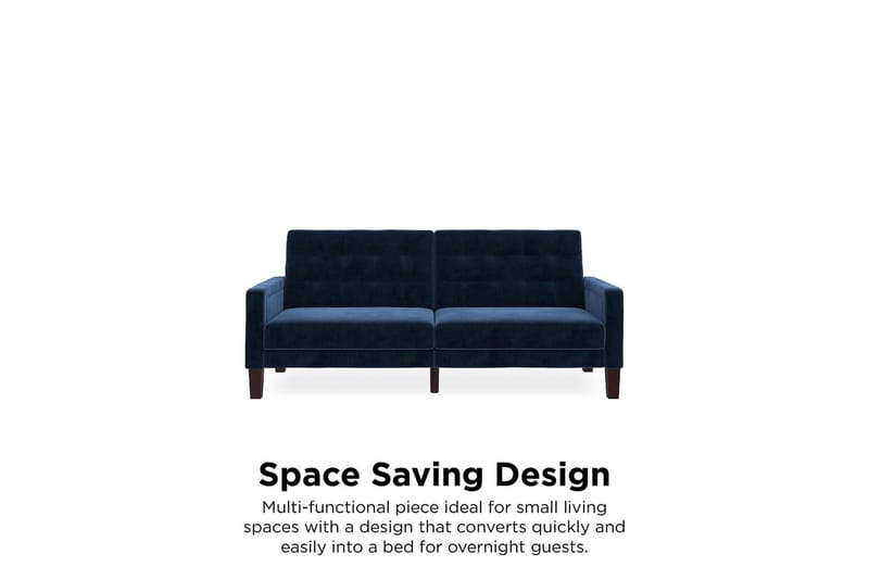 Porter 2-seters Sovesofa Fløyel/Blå - Dorel Home - Møbler - Sofaer - Sovesofaer - Langsgående sovesofa