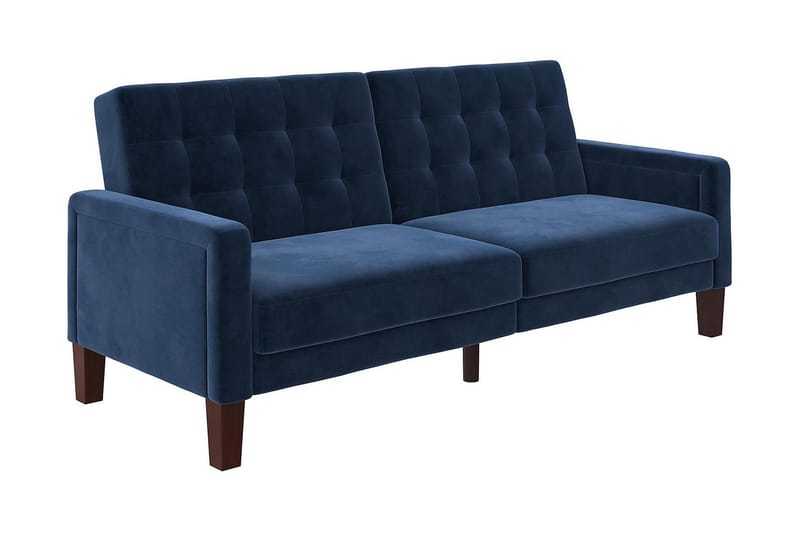 Porter 2-seters Sovesofa Fløyel/Blå - Dorel Home - Møbler - Sofaer - Sovesofaer - Langsgående sovesofa