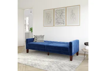 Porter 2-seters Sovesofa Fløyel/Blå - Dorel Home - Møbler - Sofaer - Sovesofaer - 2 seters sovesofa