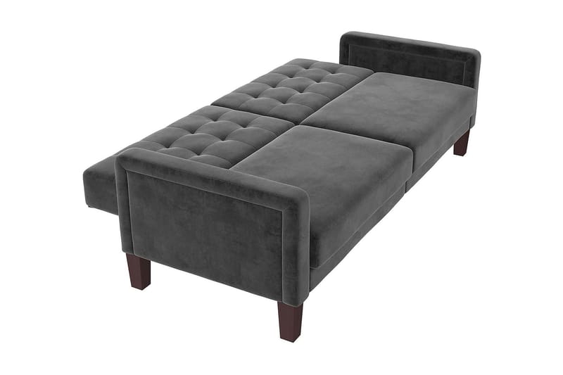 Porter 2-seters Sovesofa Fløyel/Grå - Dorel Home - Møbler - Sofaer - Sovesofaer - 2 seters sovesofa
