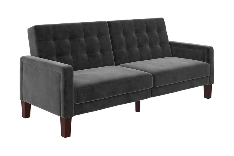 Porter 2-seters Sovesofa Fløyel/Grå - Dorel Home - Møbler - Sofaer - Sovesofaer - 2 seters sovesofa