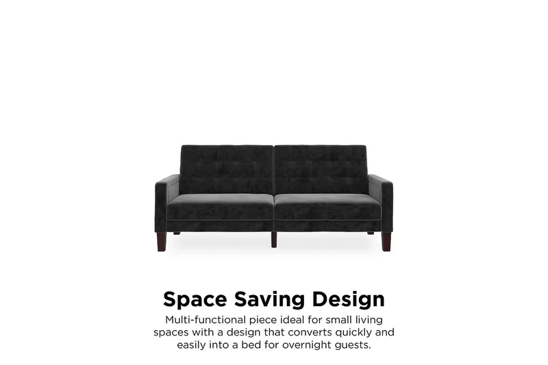 Porter 2-seters Sovesofa Fløyel/Grå - Dorel Home - Møbler - Sofaer - Sovesofaer - Langsgående sovesofa