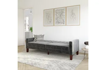 Porter 2-seters Sovesofa Fløyel/Grå - Dorel Home - Møbler - Sofaer - Sovesofaer - 2 seters sovesofa
