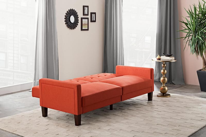 Porter 2-seters Sovesofa Oransje - Dorel Home - Møbler - Sofaer - Sovesofaer - Langsgående sovesofa