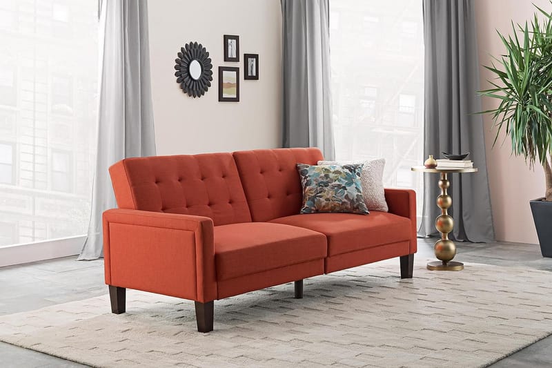 Porter 2-seters Sovesofa Oransje - Dorel Home - Møbler - Sofaer - Sovesofaer - Langsgående sovesofa